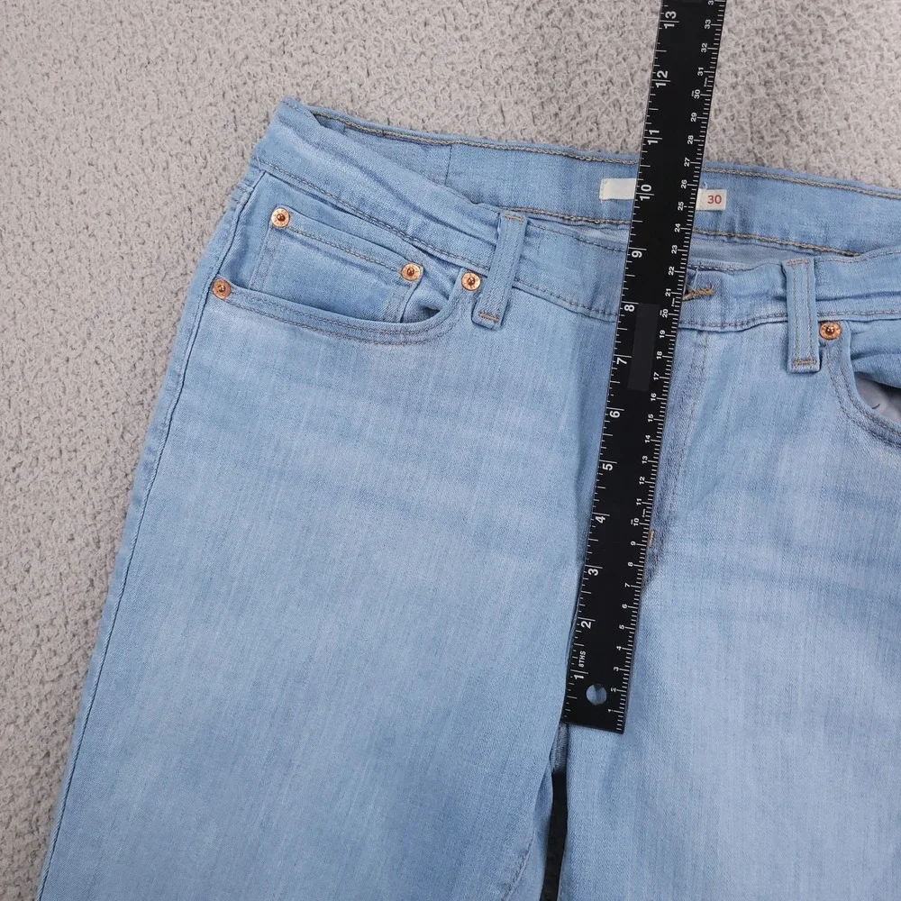 LEVIS Jeans Size 30 Boyfriend Mid Rise Light Wash Stretch Denim 31x26